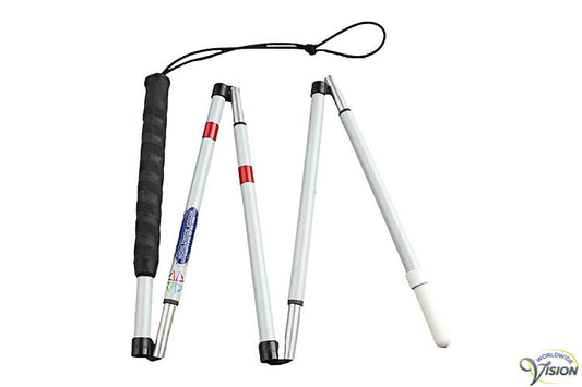 Taststok carbonfiber opvouwbaar in vijf delen, lengtes 110 t/m 160 cm