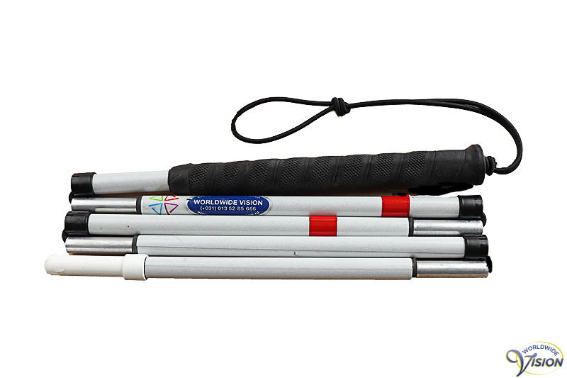 Taststok carbonfiber opvouwbaar in vijf delen, lengtes 110 t/m 160 cm