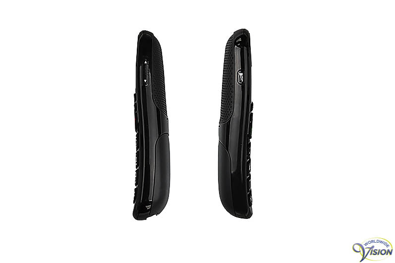 Doro PhoneEasy 110 duoset draadloze telefoons met Nederlandssprekende toetsen, kleur zwart