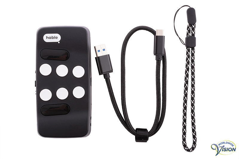 Hable One braille toetsenbord voor invoeren van teksten op SmartPhones