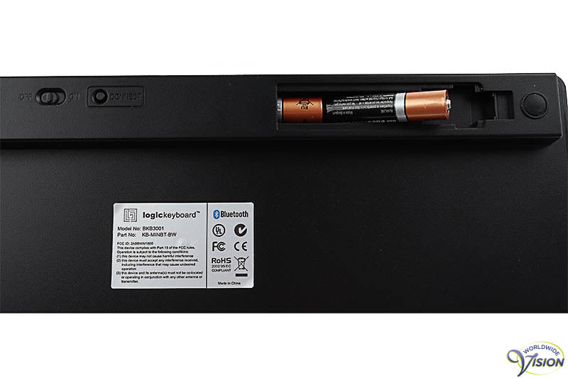 Mini toetsenbord met bluetooth, zwarte toetsen met witte XL grootletter karakters