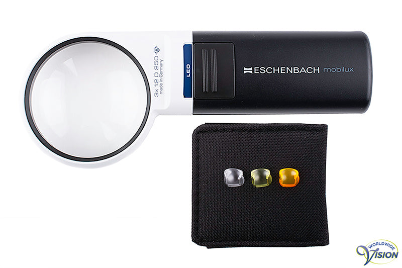 Eschenbach Mobilux LED handlichtloep rond, vergroot 3 maal