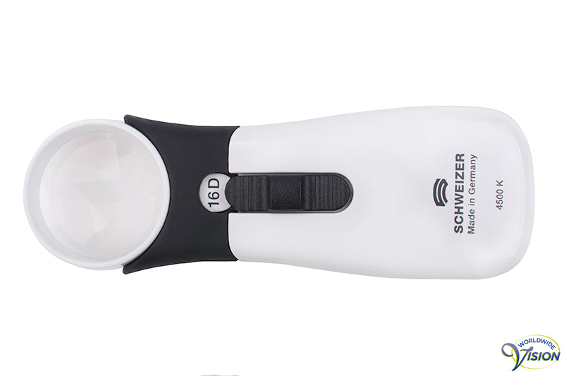 Schweizer ERGO-Lux MP Mobile LED handlichtloep, vergroot 4 maal, lens 35 mm