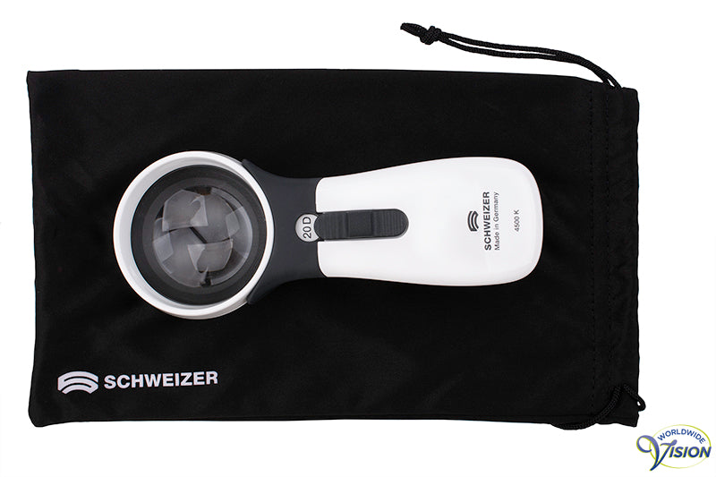 Schweizer ERGO-Lux MP Mobile LED handlichtloep, vergroot 5 maal, lens 55 mm