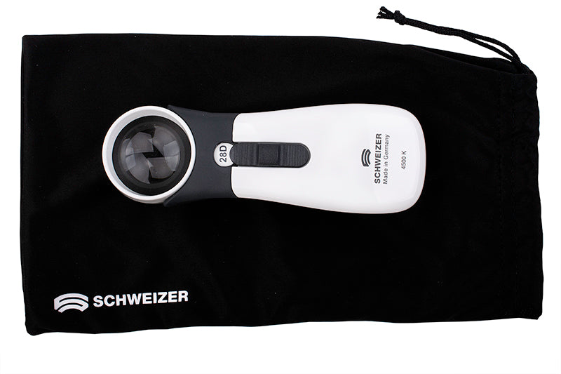 Schweizer ERGO-Lux MP Mobile LED handlichtloep, vergroot 7 maal, lens 35 mm