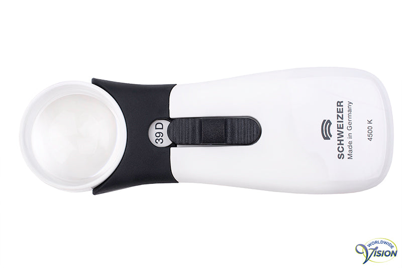 Schweizer ERGO-Lux MP Mobile LED handlichtloep, vergroot 10 maal, lens 35 mm
