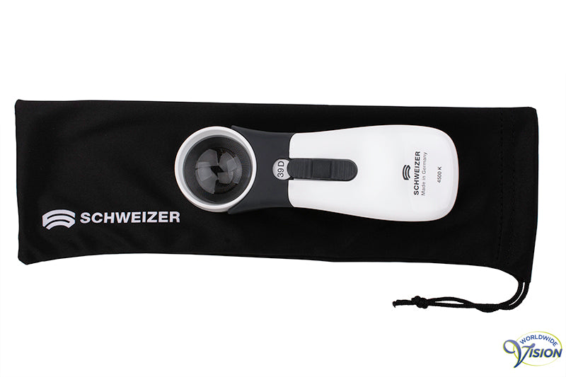 Schweizer ERGO-Lux MP Mobile LED handlichtloep, vergroot 10 maal, lens 35 mm