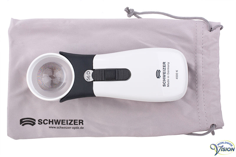 Schweizer ERGO-Lux MP Mobile LED handlichtloep, vergroot 14 maal, lens 35 mm