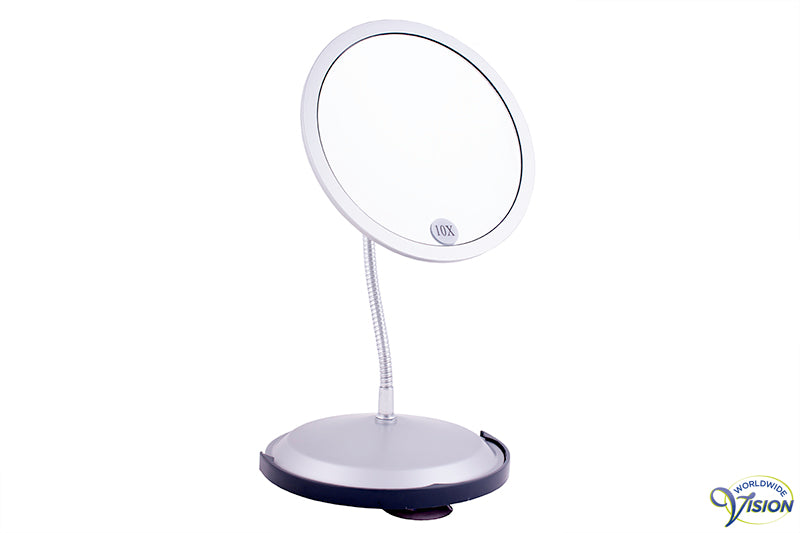 Make-up en scheerspiegel met flexibele standaard vergroot 5 en 10 maal
