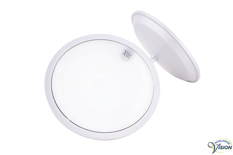 Make-up and shaving mirror with flexible stand magnification 5 and 10 x