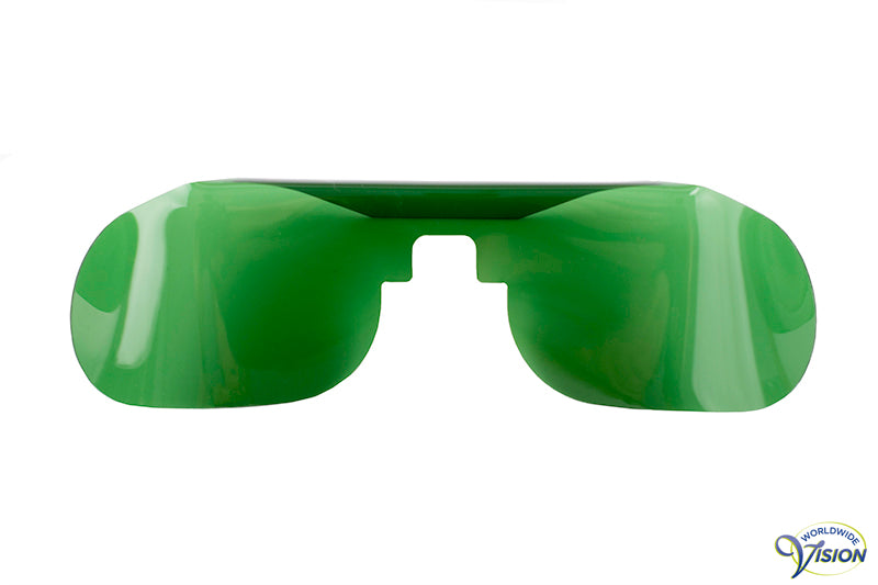 Zonnefilter achterhanger met groene lenzen