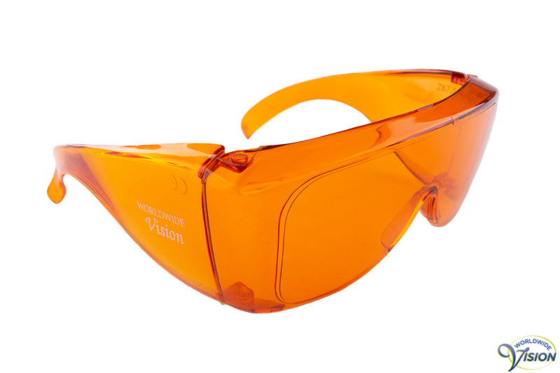 Uv-Shield F60 #U Fitover zonne-filterbril, groot model, Oranje 48% lichtdoorlaatbaar