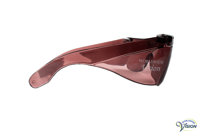UV-Shield S-81 fitover filter glasses, small model, purple lenses allows 20% light through