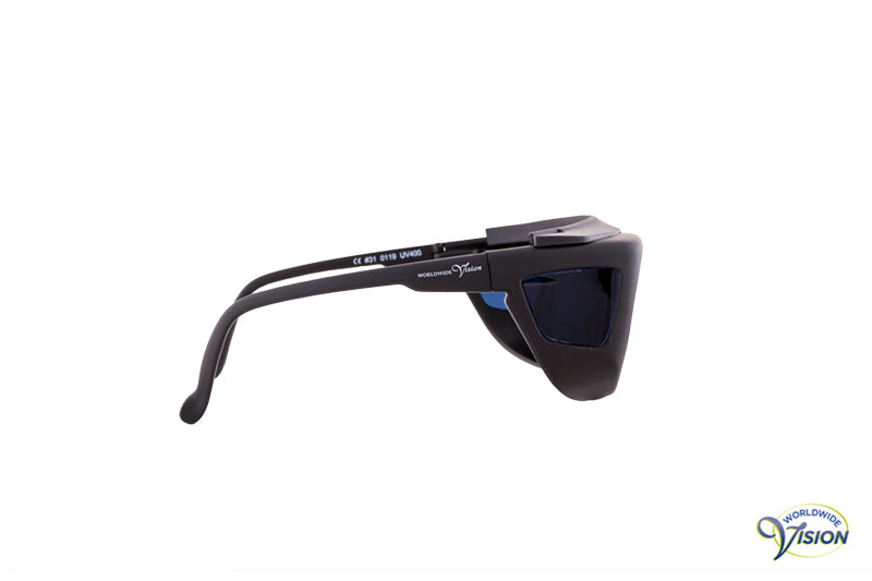 Spectra-Shield 423 fitover filter glasses, small model, dark-grey lenses allows 4% light through