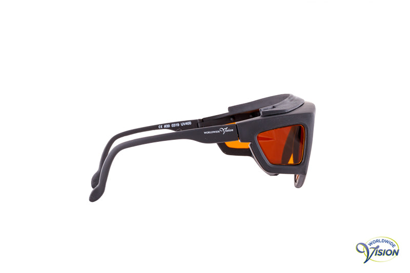 Spectra-Shield 440 fitover filter glasses, large model, amber lenses allows 18% light through