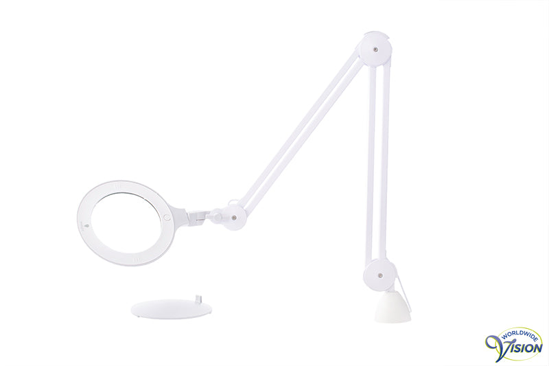Daylight loeplamp Omega 5, diameter glazen lens 127 mm, vergroot 1,75 en 2,25 maal