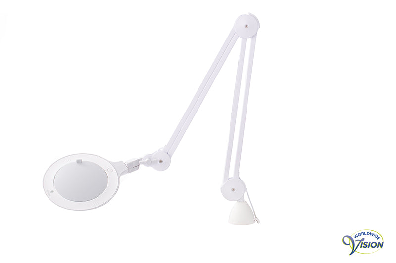 Daylight loeplamp Omega 5, diameter glazen lens 127 mm, vergroot 1,75 en 2,25 maal