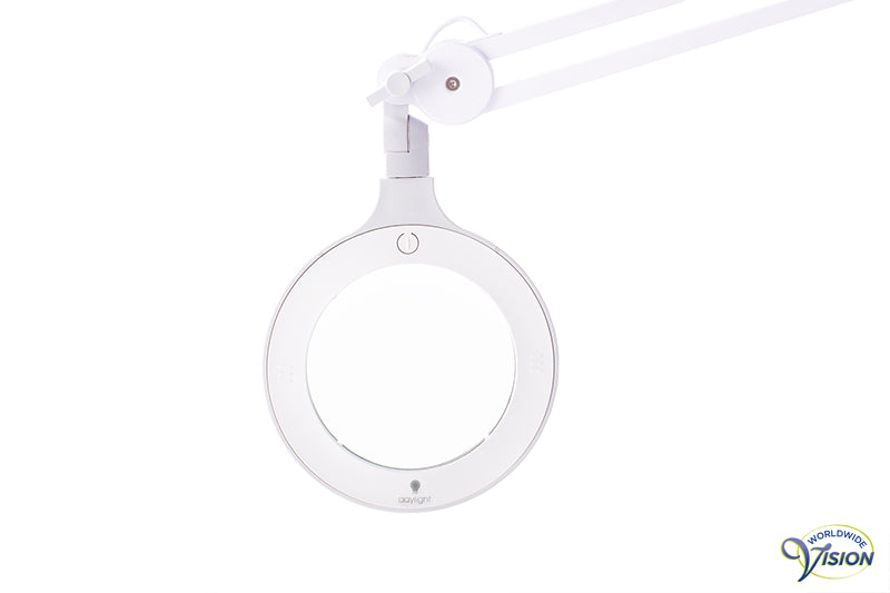 Daylight loeplamp Omega 5, diameter glazen lens 127 mm, vergroot 1,75 en 2,25 maal