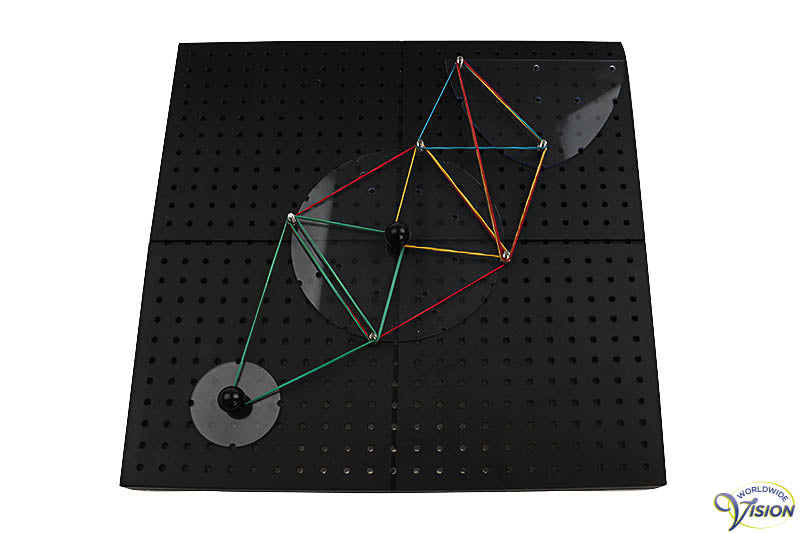 Geo-bord voor het maken van voelbare geometrische figuren en grafieken