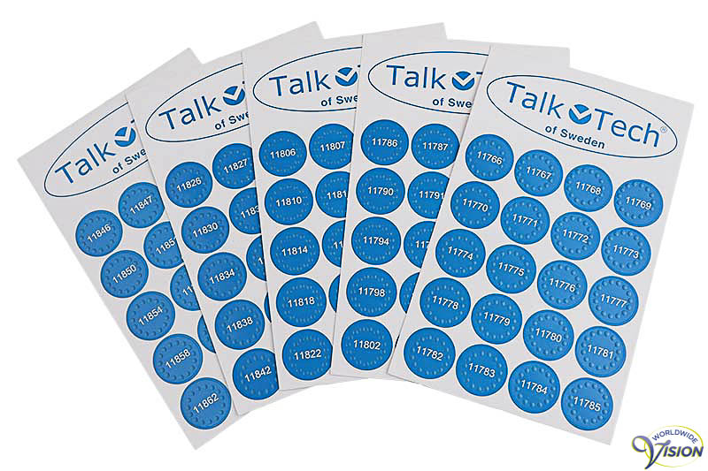 PennyTalks zelfklevende voelbare labels, 300 stuks, kleur blauw, serie A1