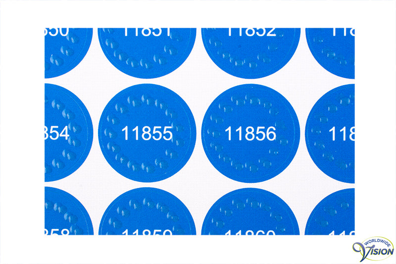 PennyTalks zelfklevende voelbare labels, 300 stuks, kleur blauw, serie A1