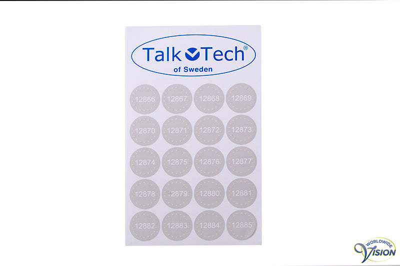 Pennytalks zelfklevende voelbare labels, 500 stuks, kleur grijs, serie B2