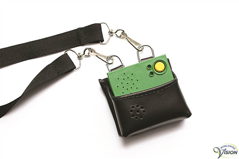 Leather protection and carrying-case for the the old model alarm clock Easyvox