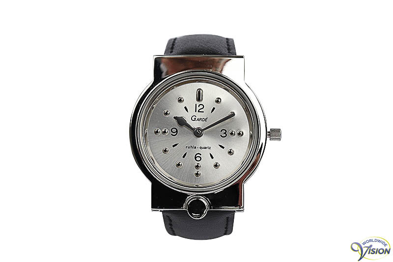 Gardé unisex watch marked with dots, silver colored, diameter 25 mm