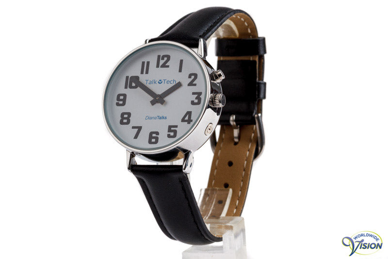 DianaTalks Prime Large sprekend herenhorloge met analoge witte wijzerplaat