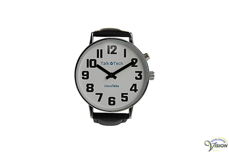 DianaTalks Prime Small sprekend dameshorloge met analoge witte wijzerplaat