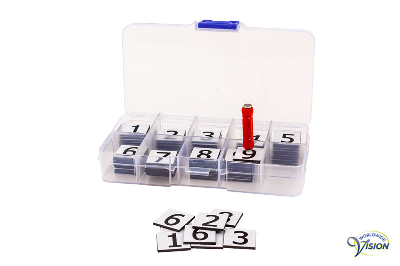 Sudomag for partially sighted, puzzle book with magnetic figures
