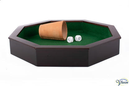 Pokerbeker van leer, diameter 7 cm, hoogte 10 cm