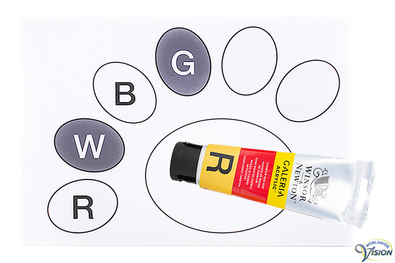 Winsor & Newton acryl paint, tube of 120 ml, color red/cadmium red hue.