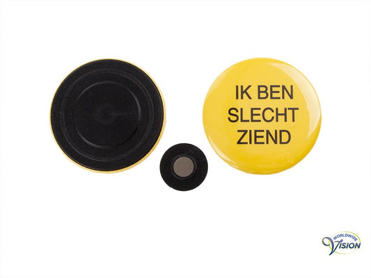 Button "IK BEN SLECHTZIEND" met magneetje