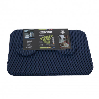 Anti-slip placemat en onderzetter set - donkerblauw
