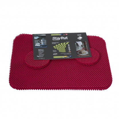 Anti-slip placemat en onderzetter set - rood