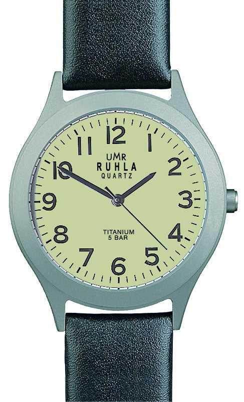 Ruhla tintanium horloge gele WP 37 mm zwart