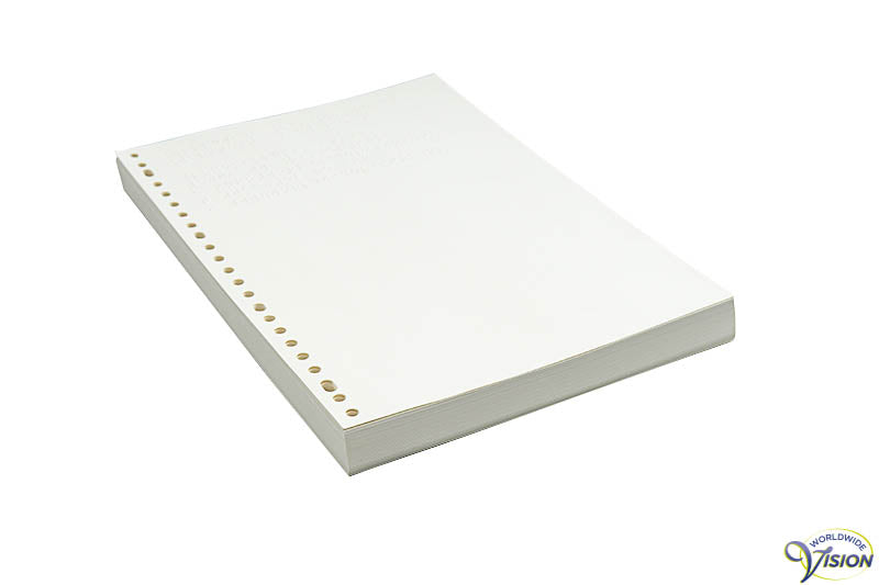 Braillepaper 160 grams perforated format A4, 125 sheets