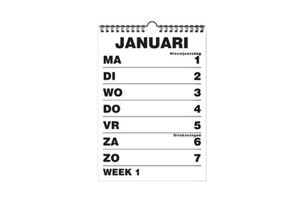 Large print weekly calendar 2024 format A4