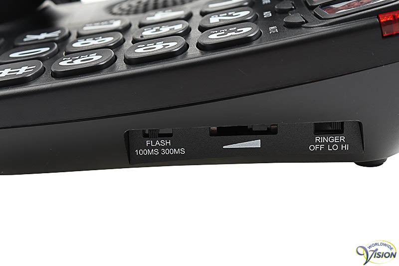 Topic big button telefoon met 3 fototoetsen, kleur zwart