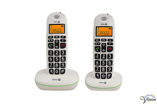Doro PhoneEasy 100W duoset draadloze telefoons, kleur wit