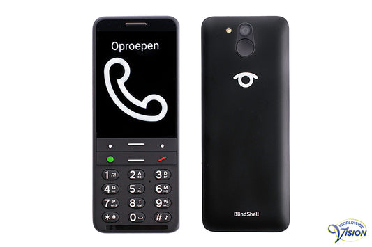 BlindShell Classic 2 stemgestuurde Nederlandssprekende mobiele telefoon, kleur zwart