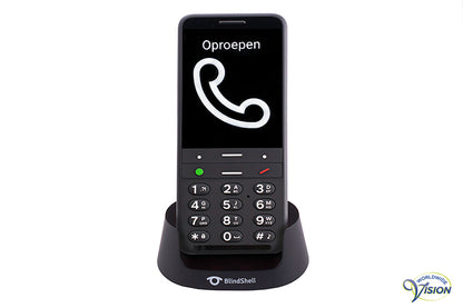BlindShell Classic 2 Dutch talking mobile phone with voice control, colour black