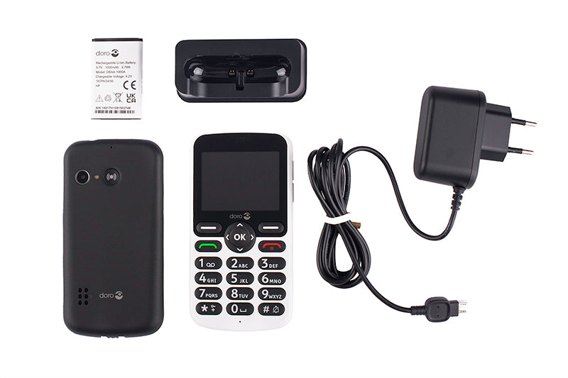 Doro 5860 mobiele telefoon met grote tekstweergave en sprekende toetsen