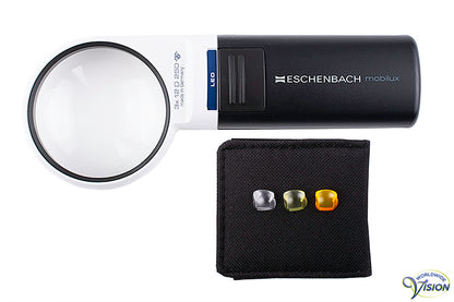 Eschenbach Mobilux LED hand magnifier round, 3 X magnification