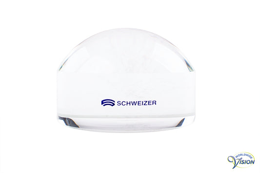 Schweizer visoletloep diameter 65 mm, vergroot 1.8 maal