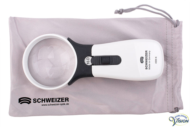 Schweizer ERGO-Lux MP Mobile LED handlichtloep, vergroot 4 maal, lens 60 mm