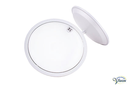 Make-up and shaving mirror with flexible stand magnification 5 and 10 x