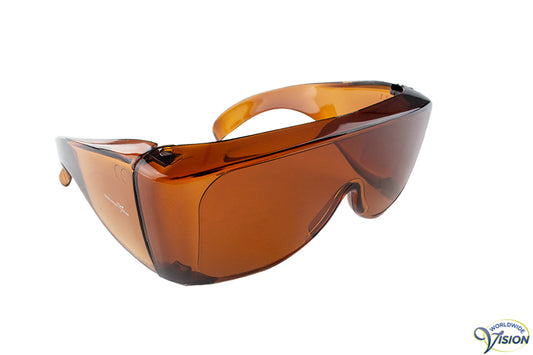 UV-Shield U-40 fitover filterbril, groot model, amber 18% lichtdoorlaatbaar