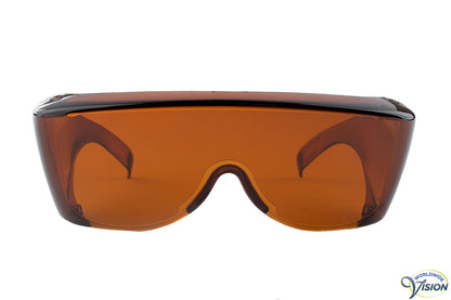 UV-Shield U-40 fitover filterbril, groot model, amber 18% lichtdoorlaatbaar